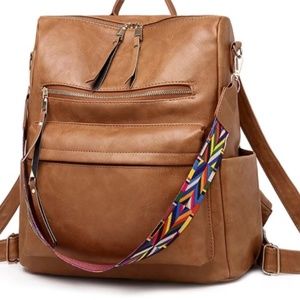 YOMYM PU Leather Women Backpack Travel Bag, Purses Multipurpose Design Handbags